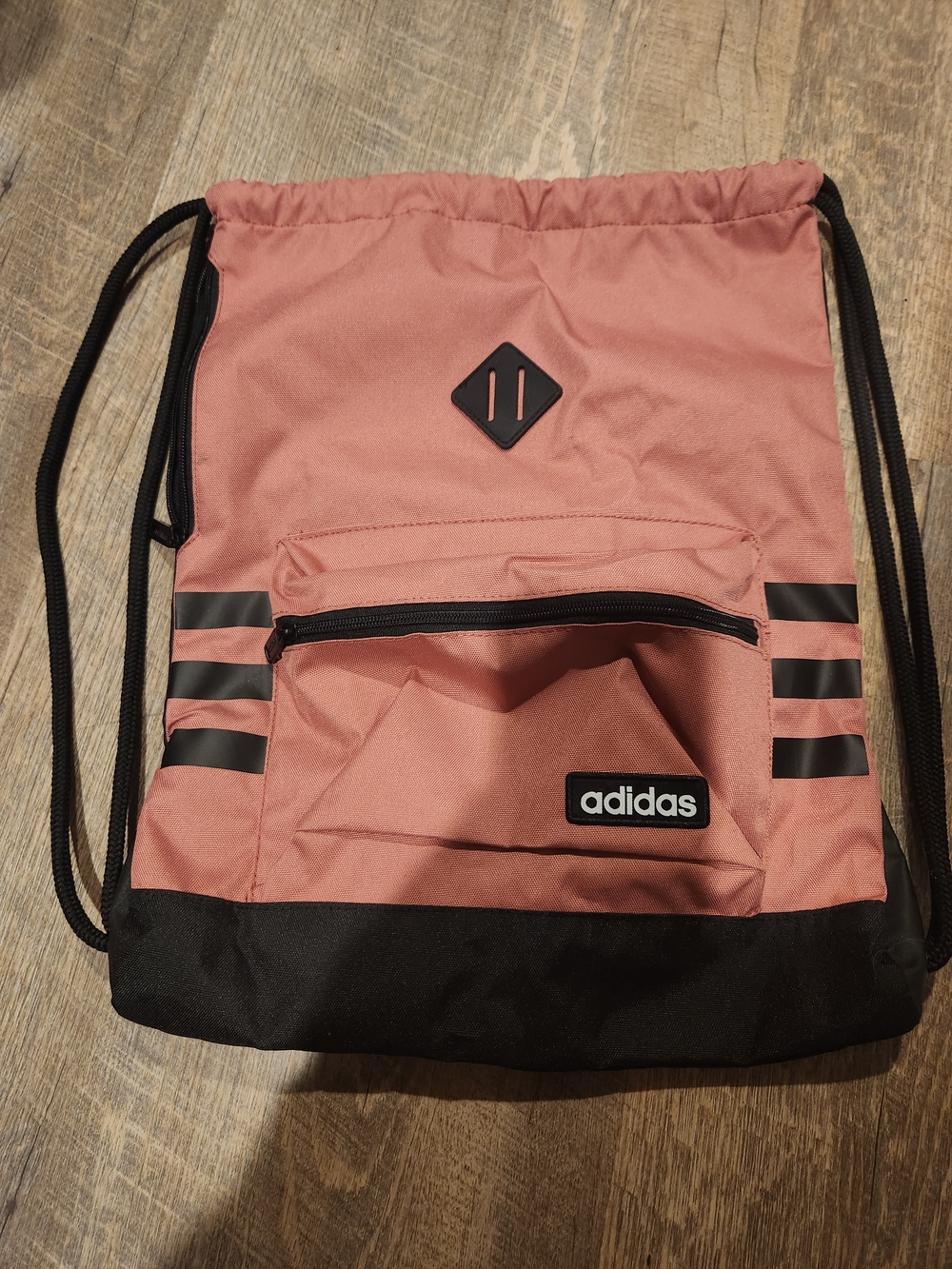 adidas Pink and Black Drawstring Backpack